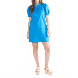 NEW S'EDGE anderson zip up mini dress in blue jay